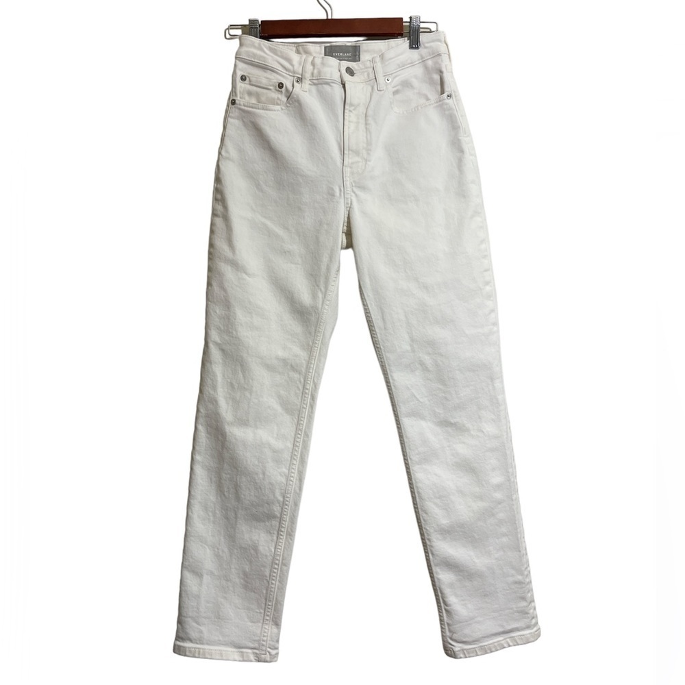 Cotton Everlane the High Rise Straight Jeans in Bone White Sz. 27 - Picture 8 of 13